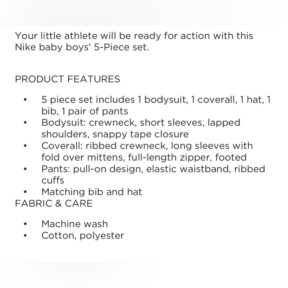 Baby Boys Nike 5-Piece Set. Spring baby outfit - Picture 15 of 15